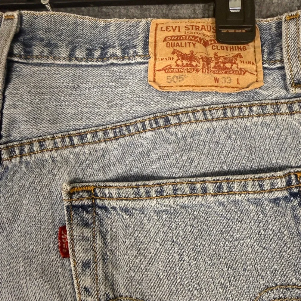 Levi's 505 Regular Fit Denim Shorts Men's 33 Light Wash Blue Jorts Y2K
